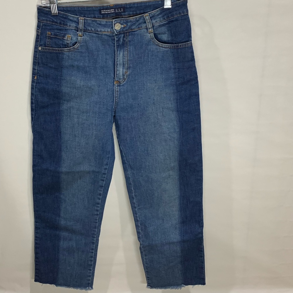 Zarabasic women's DISTRESSED two tone denim jeans